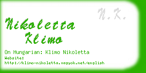 nikoletta klimo business card